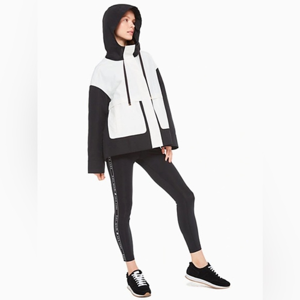 Kate Spade Colorblock Mixed Media Anorak S